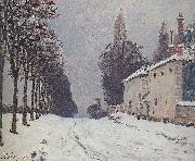 Alfred Sisley Snow on the Road Louveciennes, oil painting reproduction